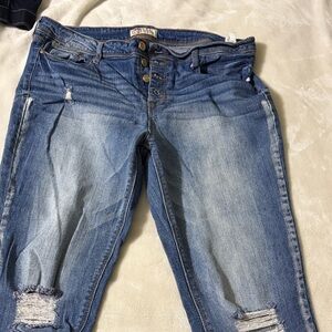 Lee Women's Light Blue Distressed Skinny Jeans